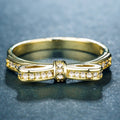 Fashion Bowknot Full Diamond Micro Pave Zircon Women Ring Copper Jewelry view 3