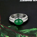Vintage Emerald Gemstone Ring For Women Micro Pave Zircon Copper Jewelry view 2