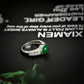 Vintage Emerald Gemstone Ring For Women Micro Pave Zircon Copper Jewelry view 4