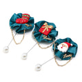 Cute Santa Claus Fabric Brooch With Straight Pearl Bar Sweater Accessory Unisex Pin view 1