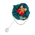 Cute Santa Claus Fabric Brooch With Straight Pearl Bar Sweater Accessory Unisex Pin view 3