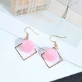 Korean Style Multicolor Fluffy Pom Pom Ball Geometric Diamond Alloy Dangle Drop Fashion Earrings view 2