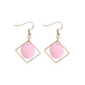 Korean Style Multicolor Fluffy Pom Pom Ball Geometric Diamond Alloy Dangle Drop Fashion Earrings view 5