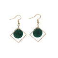 Korean Style Multicolor Fluffy Pom Pom Ball Geometric Diamond Alloy Dangle Drop Fashion Earrings view 3