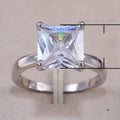 Classic Rose Gold Plated Princess Ring With Square Zircon, Fashion Women's Jewelry view 4