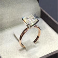 Classic Rose Gold Plated Princess Ring With Square Zircon, Fashion Women's Jewelry view 1