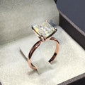 Classic Rose Gold Plated Princess Ring With Square Zircon, Fashion Women's Jewelry view 8
