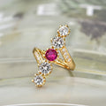 Baroque Court Style Women's Ring, Gold Plated Copper Micro Pave Zircon Fashion Jewelry view 2