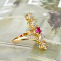 Baroque Court Style Women's Ring, Gold Plated Copper Micro Pave Zircon Fashion Jewelry view 4