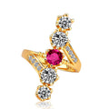 Baroque Court Style Women's Ring, Gold Plated Copper Micro Pave Zircon Fashion Jewelry view 1