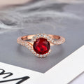Rose Gold Plated Copper Women's Engagement Ring With Micro Pave Zircon Fashion Jewelry view 3