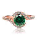 Rose Gold Plated Copper Women's Engagement Ring With Micro Pave Zircon Fashion Jewelry view 2