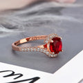 Rose Gold Plated Copper Women's Engagement Ring With Micro Pave Zircon Fashion Jewelry view 4