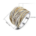 Vintage Double Gold Textured Unisex Ring, Fashion Oversized Statement Finger Jewelry view 4