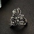 Vintage Hollow Relief Rose Flower Ring Anniversary Celebration Women's Finger Ring Accessory view 4