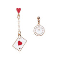 Korean Style Passion Red Long Earrings With Fabric Pom Pom Crystal Studs For Women view 5