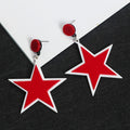 Korean Style Passion Red Long Earrings With Fabric Pom Pom Crystal Studs For Women view 2