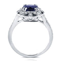 Fashion Hollow Flower Women's Ring With Inlaid Blue Cubic Zirconia Cross Border Hand Jewelry view 4