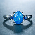 Copper Oval Opal Women's Ring With Micro Pave Zircon Simple Fashion Jewelry view 4
