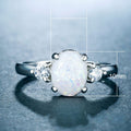 Copper Oval Opal Women's Ring With Micro Pave Zircon Simple Fashion Jewelry view 5