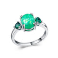 Copper Oval Opal Women's Ring With Micro Pave Zircon Simple Fashion Jewelry view 3