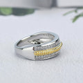 Exquisite Two Tone Full Zircon Copper Ring For Women, Christmas Gift Fashion Jewelry view 4