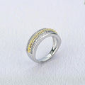 Exquisite Two Tone Full Zircon Copper Ring For Women, Christmas Gift Fashion Jewelry view 2