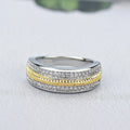 Exquisite Two Tone Full Zircon Copper Ring For Women, Christmas Gift Fashion Jewelry view 3