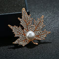 Korean Full Rhinestone Maple Leaf Brooch, Unisex Sweater Coat Pin Fashion Accessory view 3