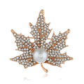 Korean Full Rhinestone Maple Leaf Brooch, Unisex Sweater Coat Pin Fashion Accessory view 1