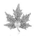 Korean Full Rhinestone Maple Leaf Brooch, Unisex Sweater Coat Pin Fashion Accessory view 5