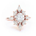 Rose Gold Micro Pave Zircon Women's Engagement Proposal Ring Fashion Jewelry Accessory view 1