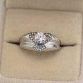 Creative Heart Shape Simulated Diamond Ring For Women, European Couple Engagement Jewelry view 3