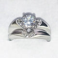 Creative Heart Shape Simulated Diamond Ring For Women, European Couple Engagement Jewelry view 1