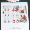 Cute Christmas Enamel Rhinestone Alloy Hook Set With Tree Reindeer Santa Snowflake Wreath Earrings view 2