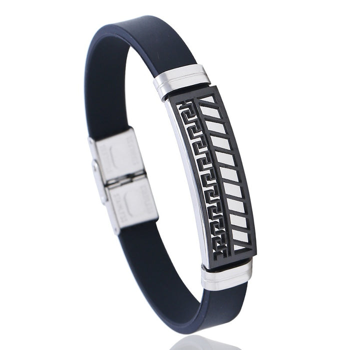 Hot Selling Silicone Stainless Steel Bracelet Fashion Titanium Steel Jewelry