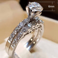 Fashion Couple Zircon Ring Set, Matching Engagement Jewelry In Stock For view 2