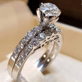 Fashion Couple Zircon Ring Set, Matching Engagement Jewelry In Stock For view 1