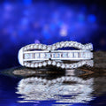 European Wave Mesh Micro Pave Ring Couple Christmas Wavy Pattern Personality Jewelry view 4
