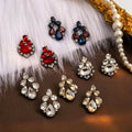 Vintage Luxury Geometric Teardrop Rhinestone Crystal Alloy Stud Earrings For Women Party Earrings view 1
