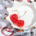 Sweet Cherry Fruit Acrylic Alloy Long Drop Stud Earrings For Women Korean Japanese Cute Fashion Earrings view 2