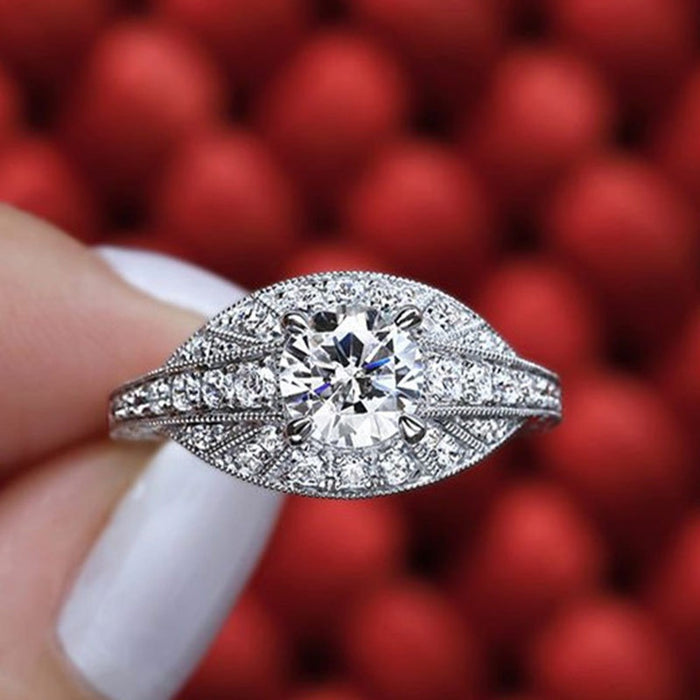 Hollow Openwork Rhinestone Ring For Women, Trendy Versatile Fashion Finger Jewelry