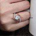 Copper Rose Gold Plated Two Tone Ring For Women, Fashion Split Color Finger Jewelry view 5