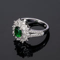Delicate Floral Emerald Green Zircon Ring For Women New Fashion Jewelry view 4