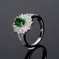 Delicate Floral Emerald Green Zircon Ring For Women New Fashion Jewelry view 3