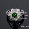 Delicate Floral Emerald Green Zircon Ring For Women New Fashion Jewelry view 5
