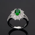 Delicate Floral Emerald Green Zircon Ring For Women New Fashion Jewelry view 2