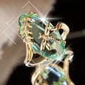 Creative Dragonfly And Olive Green Stone Ring, European American Fashion Women's Finger Jewelry view 5