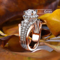Fashion Two Tone Ring With Micro Pave Zircon Stones Creative Women's Jewelry For Dropshipping view 5