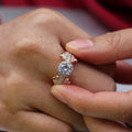 Fashion Two Tone Ring With Micro Pave Zircon Stones Creative Women's Jewelry For Dropshipping view 3